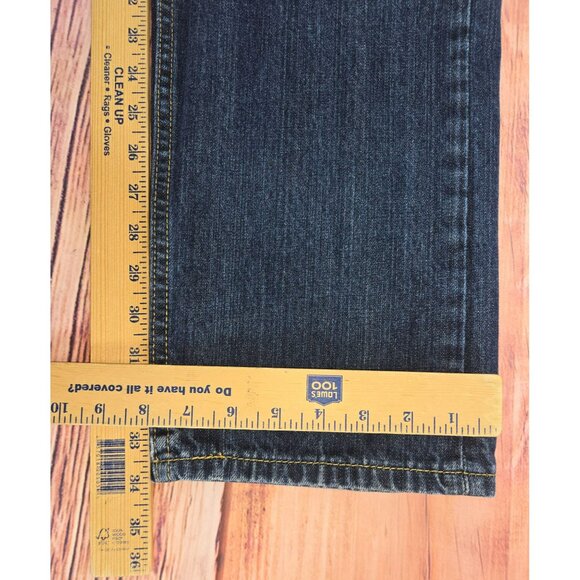 Levis Mens 505 Regular Fit Straight Leg Jeans 36x34 Dark Wash Denim - Picture 8 of 8